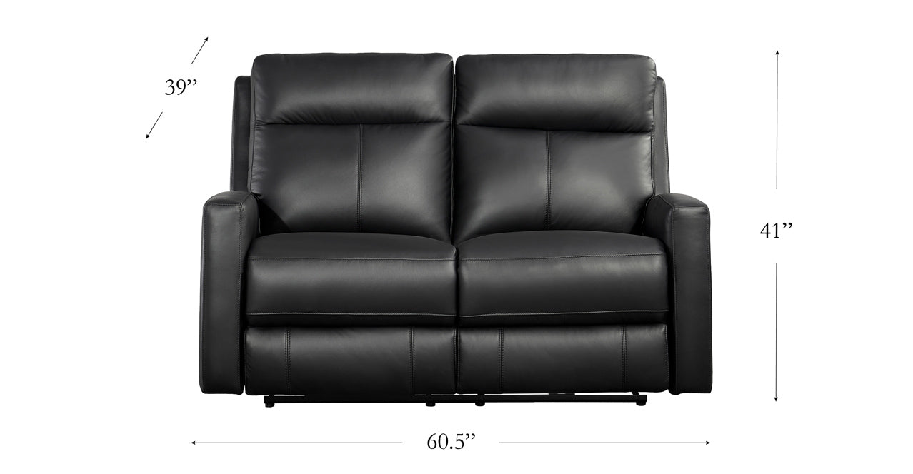 Vienna Power Headrest Leather Recliner, Black
